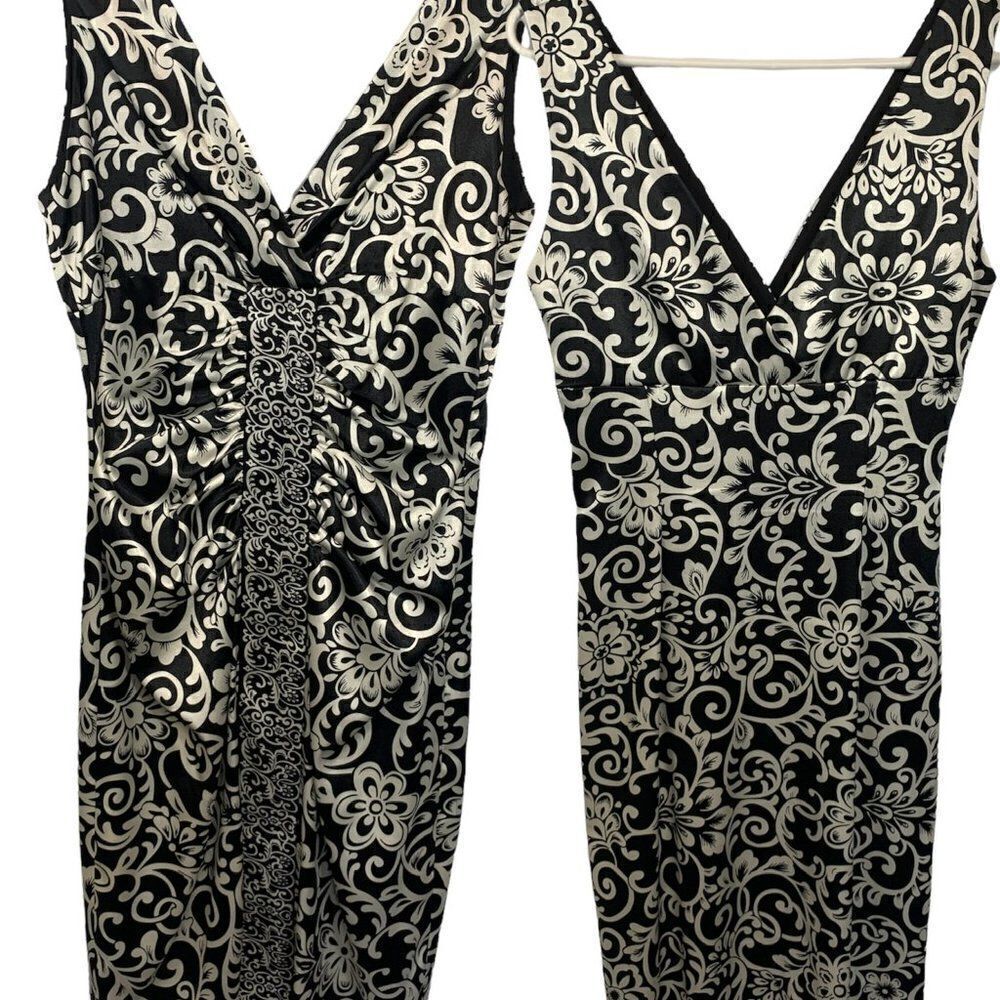 London Times SleevelessâVâneckâVâBackâMidiâDress